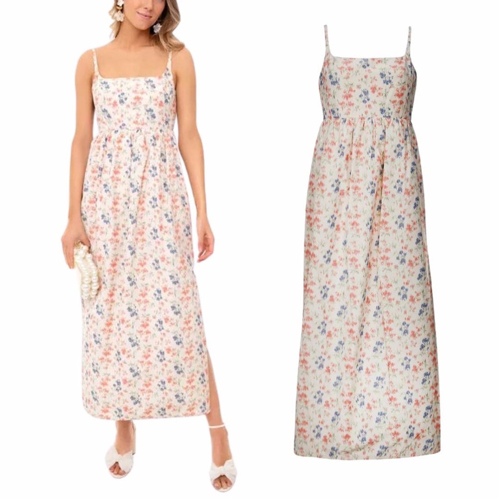 Tuckernuck Floral Midi Dress - White and Pink